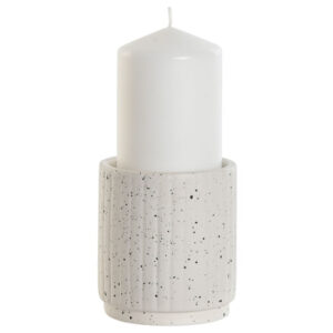 Vela de Cera en Cerámica con Soporte Blanco 9x9x20 cm