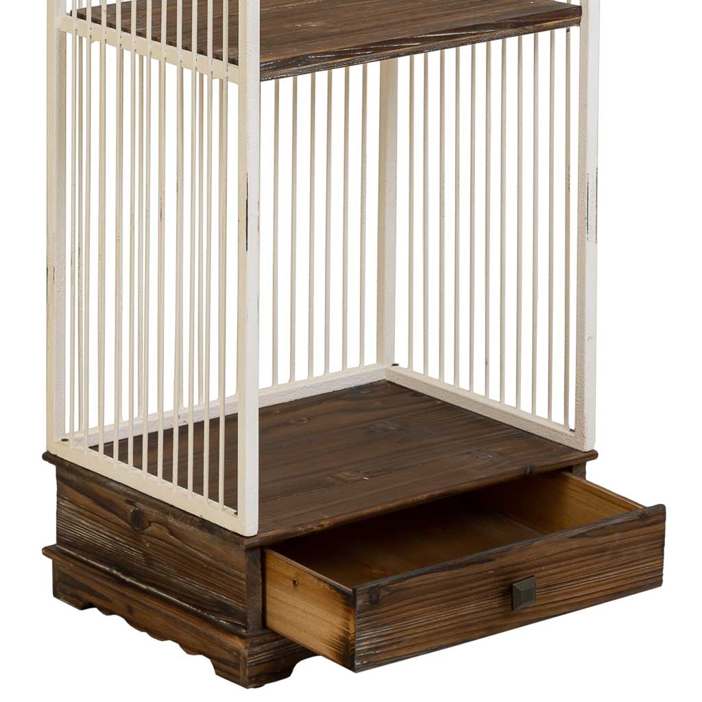 Estantería Jaula Vintage de Metal y Madera | 41x31x172 cm - Imagen 4