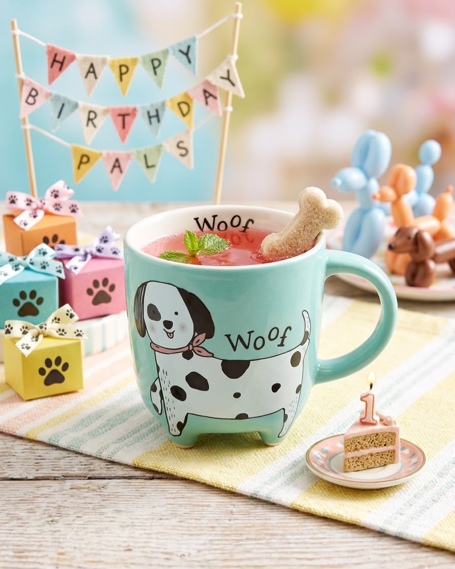 taza con dibujo de perrito