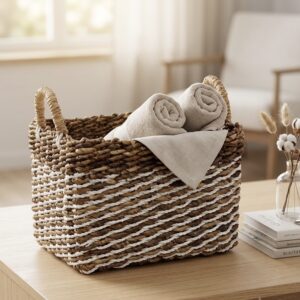 Cesta Rectangular de Jacinto de Agua (39x34x27 cm)
