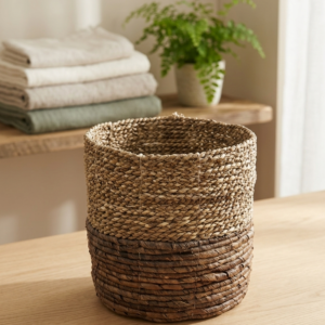 Cesta Organizadora de Fibras Naturales Bicolor (20x20x20 cm)