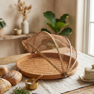 Panera de bambú con tapa 36 cm | Decoración natural