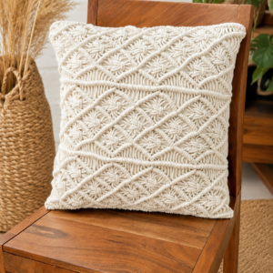 Cojín de Macramé Decorativo 45x45 cm