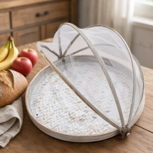 Cubre Alimentos de Bambú 30 cm con Malla