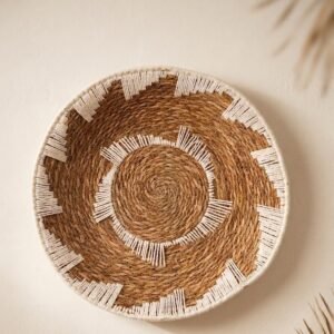 Plato Decorativo de Pared en Fibra Natural y Algodón
